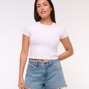 Abercrombie & Fitch Curve Love High Rise 90s Cutoff Jean Shorts